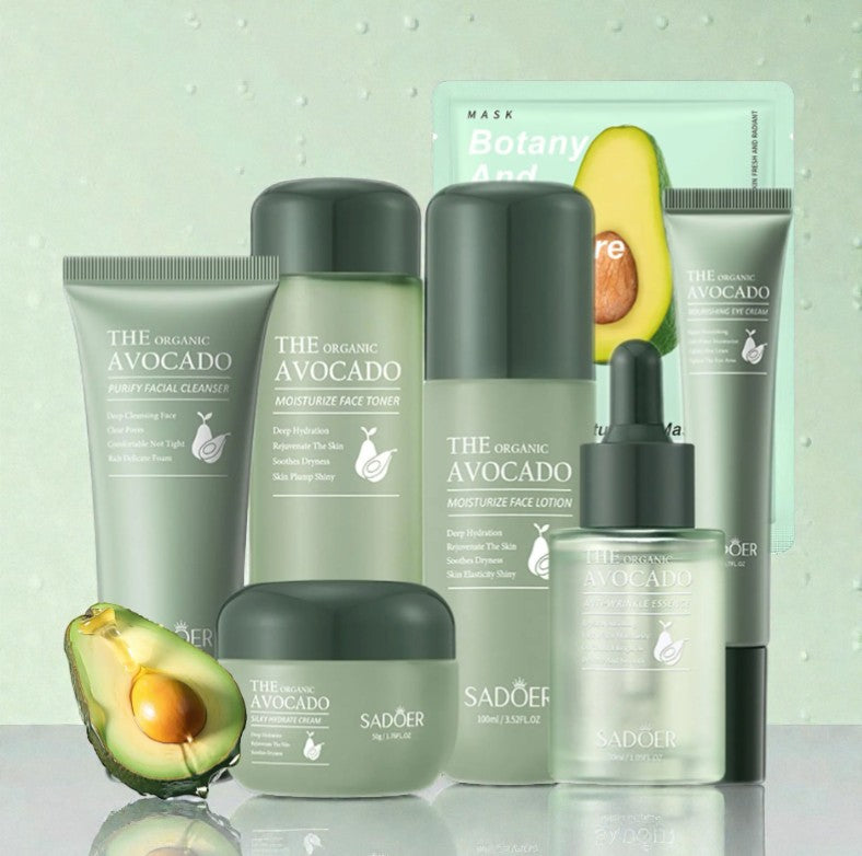Avocado Skin Care Set 11-In-1 Skincare Gift Set With Facial Cleanser Face Serum Face Cream Eye Cream Toner moisturizing lotion& Facial mask. Anti-Aging Skin Care Kit For Women Men