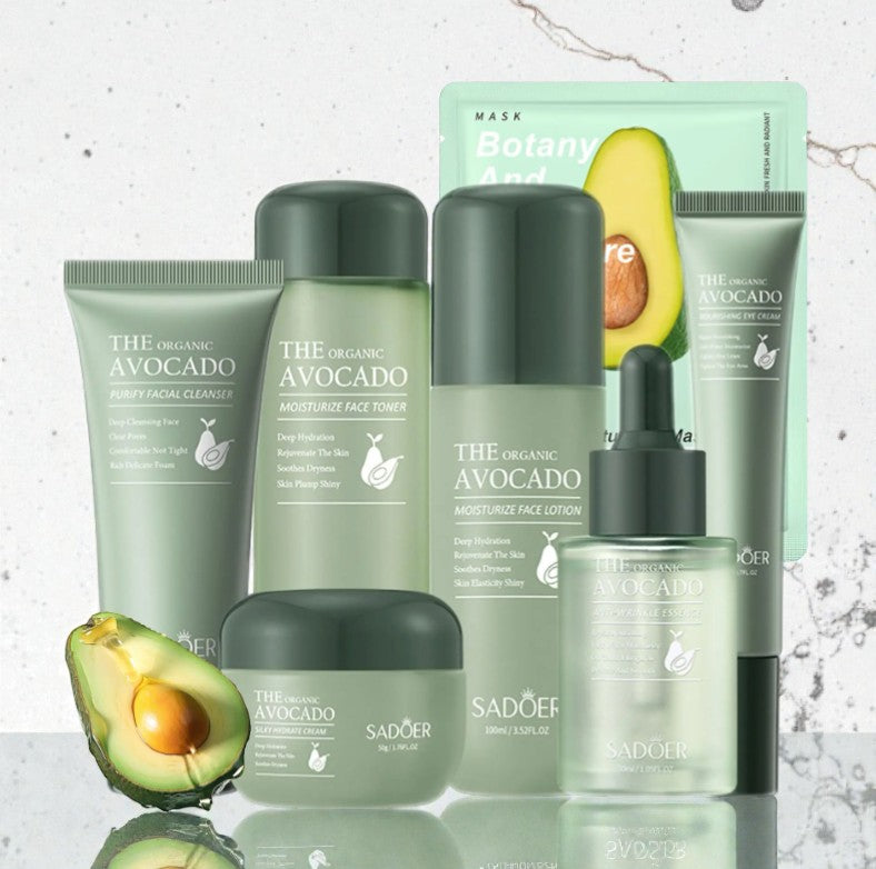 Avocado Skin Care Set 11-In-1 Skincare Gift Set With Facial Cleanser Face Serum Face Cream Eye Cream Toner moisturizing lotion& Facial mask. Anti-Aging Skin Care Kit For Women Men